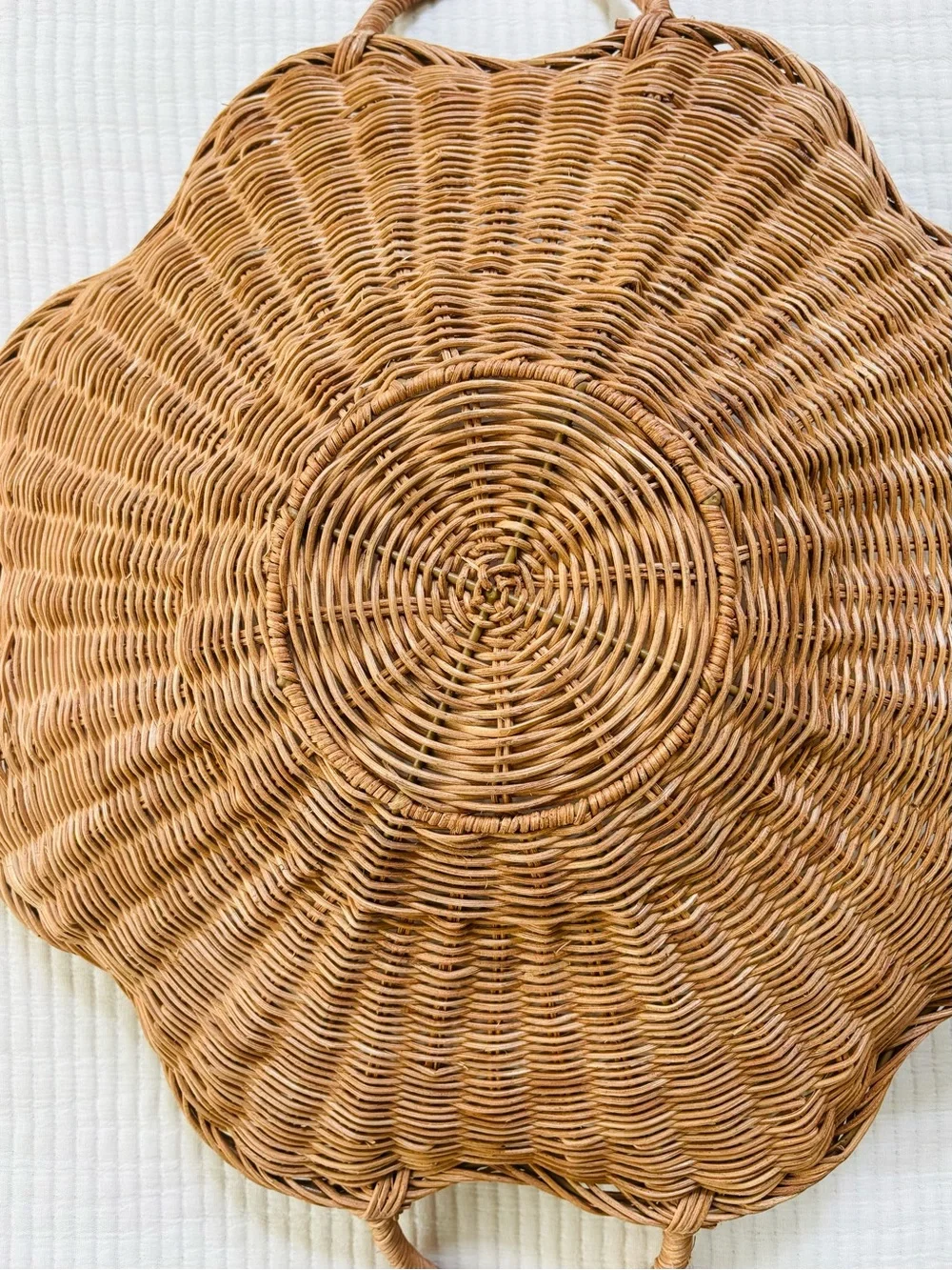 Threshold x Studio McGee Scallop Woven Shallow Bowl Basket Natural NWT